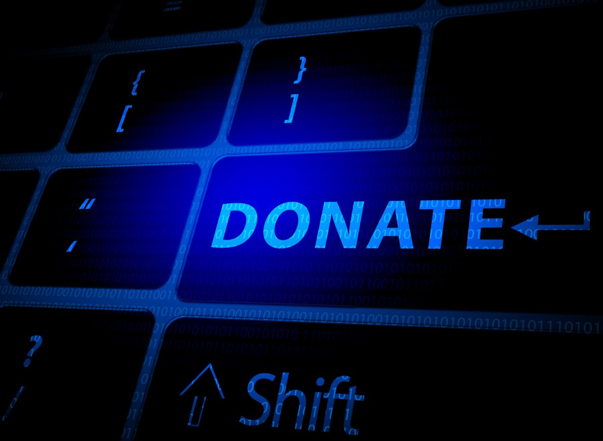 Donate button on computer keyboard